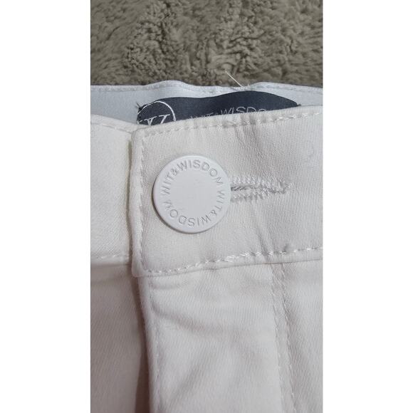 WIT & WISDOM Jeans High Rise Micro Slit Hem Straight Leg Pants, White, Sz 00 NEW - Picture 14 of 14